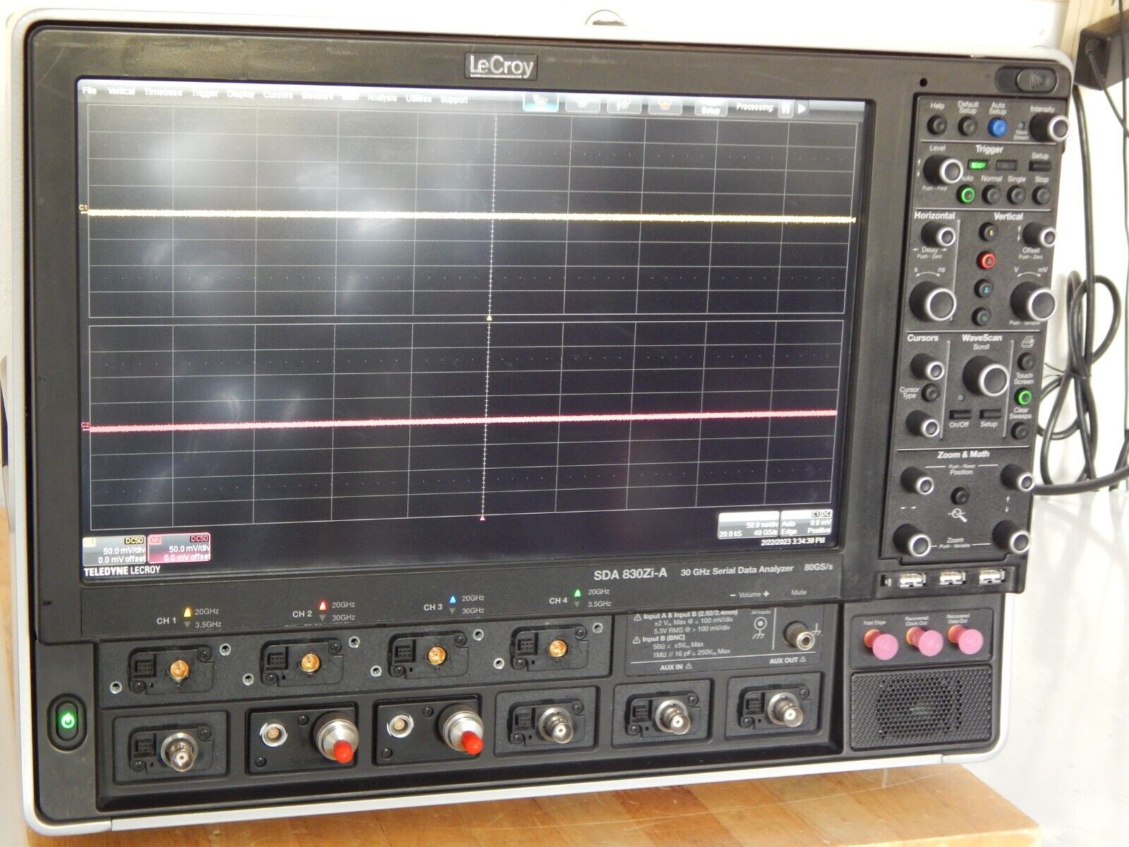 LeCroy SDA830Zi-A oscilloscope w/mfg cal & data 2/23 option loaded, WIN 10 LeCroy SDA830Zi-A oscilloscope w/mfg cal & data 2/23 option loaded, WIN 10